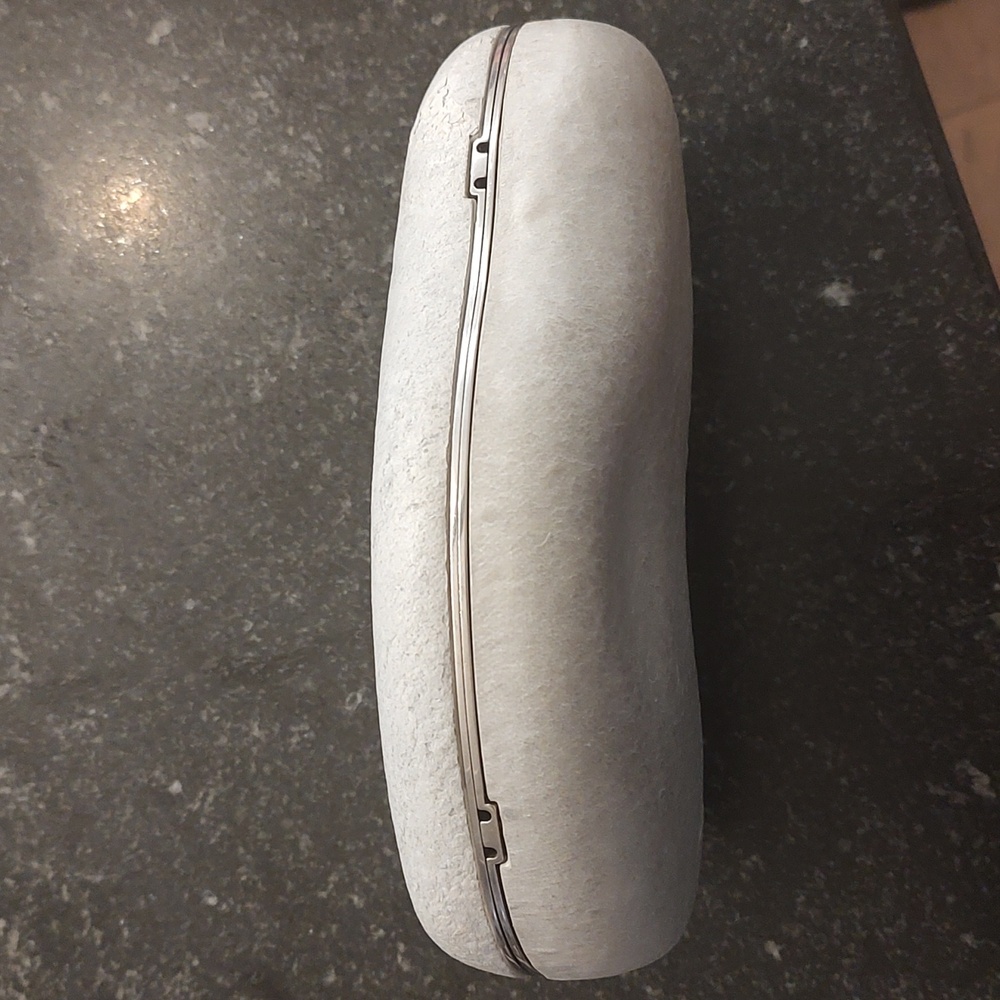 Bottega Veneta Frame Chain Clutch Pebble Rock Mini Stone Bag-Used- Grey - Picture 14 of 14